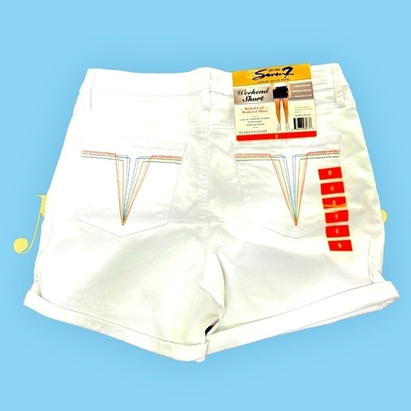 NWT Seven7 Shorts The Weekender White with multicolor stitching back pockets 8 - Picture 2 of 12